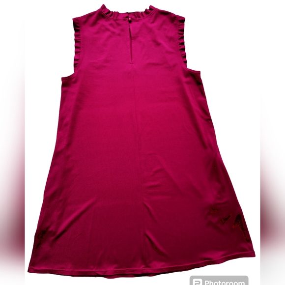 ๐ Apt.9 women's midi dress cap sleeve berry color ruffle size M - Picture 8 of 14